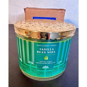 Bath & Body Works VANILLA BEAN NOEL 3-Wick Scented Candle, 14.5 oz Holiday New